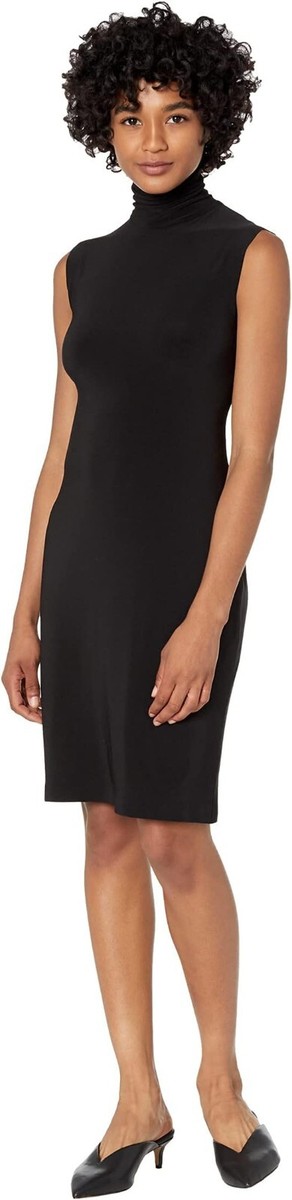 Norma Kamali Women's Slim Fit Sleeveless Turtle Dress To Knee Norma Kamali Women's Slim Fit Sleeveless Turtle Dress To Knee