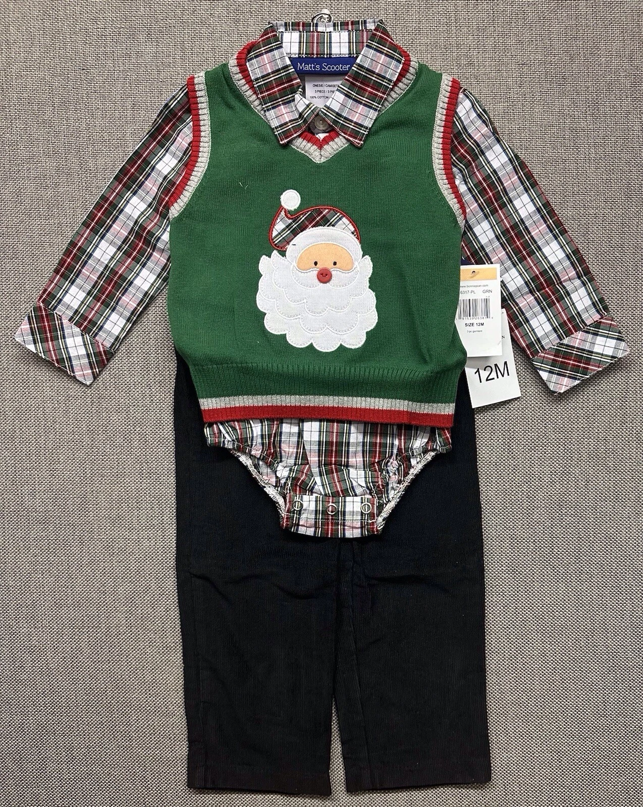 NEW BNWT Bonnie Jean/Matt’s Scooter Boys Outfit Clothes Santa Xmas Size 12M
Opens in a new window or