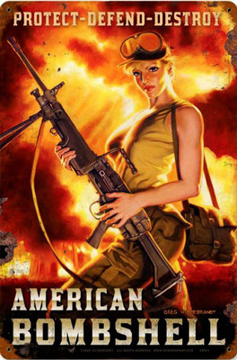 American Bombshell Metal Sign