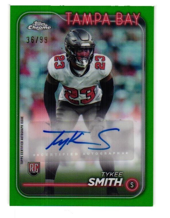 Tykee Smith Topps Chrome Rookie Autographs Variations #RATSM Green Refractor