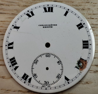 Zenith Chronometer Zifferblatt Taschenuhr Porzellan 41,4 mm (gebraucht und ...
