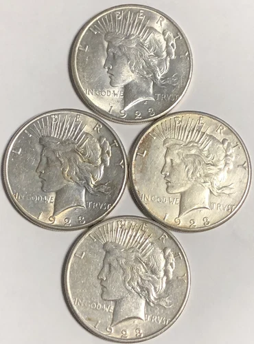 1934 PEACE DOLLAR "AU/XF" (4 COIN LOT) - NICE CONDITION, SILVER, GOOD YEAR!💵💥✅