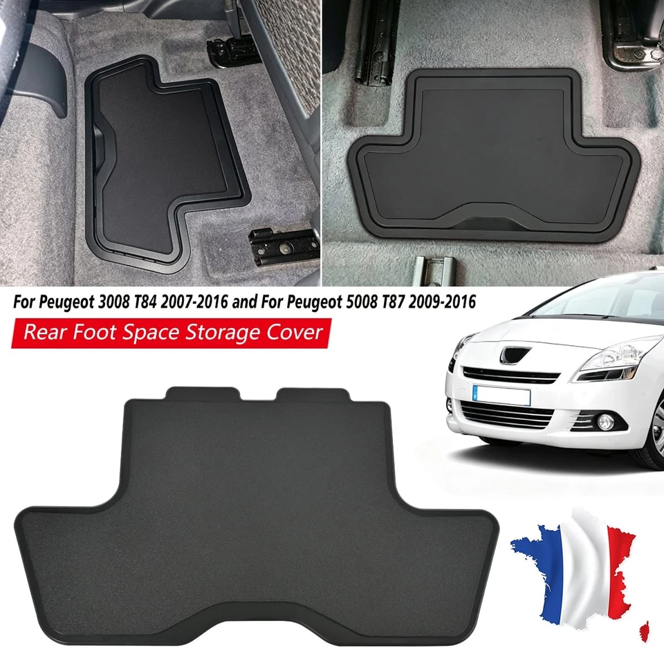 Couvercle de rangement pour le vide-pieds arrière pour Peugeot 3008 5008 2009-17 - Photo 1/4