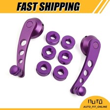 Pair Purple Aluminum Alloy Window Winder Door Crank Handle W Adaptor Universal