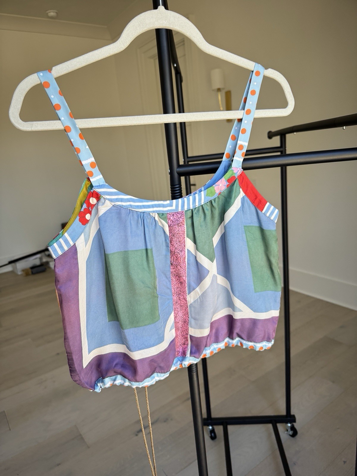 Burning Torch Multicolor Patchwork Upcycled Cropp… - image 3