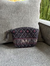 Vintage 1997 Vera Bradley Small Quilted Cosmetic Travel Bag in Laurel Pattern