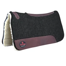 HS HILASON Western Wool Felt Horse Saddle Pad MADE IN USA Black Fur
