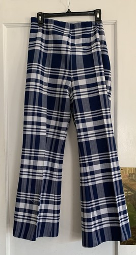 Vintage karierte Polyester 70er karierte Schlaghose 17/18 Strickins * Retro - Bild 3 von 15