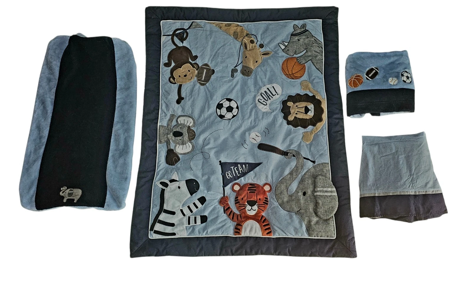 Lambs & Ivy Jungle Safari Plush Crib Baby Nursery Decor Giraffe Monkey Sports