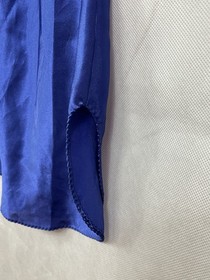 VTG 90&rsquo;s Val Mode Slip Dress Lingerie Nightgown Navy Blue Plunge Short Size L