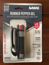 Sabre Red Jogger Runner Pepper Gel UV Spray .75oz 19g Self Defense  Hand Strap