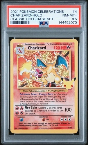 2021 POKEMON CELEBRATIONS CLASSIC COLLECTION #4 CHARIZARD-HOLO PSA 8.5