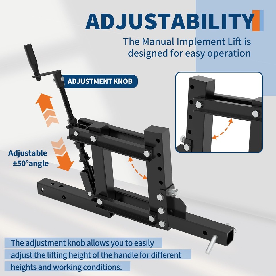 ATV/UTV Tractor 1-Point Lift Manual Implement Lift Fits Lawn Tractor ...