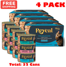 4 PACK - Reveal Natural Wet Cat Food Fish Selection in Broth 8 x 2.47 Oz Cans