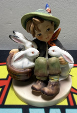 Hummel Figurine “Playmates” #58/0 Boy with Bunnies Rabbits 4” TMK-3