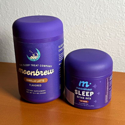 moonbrew Sleep Drink Mix Vanilla Latte & Hot Cocoa (2 Containers)