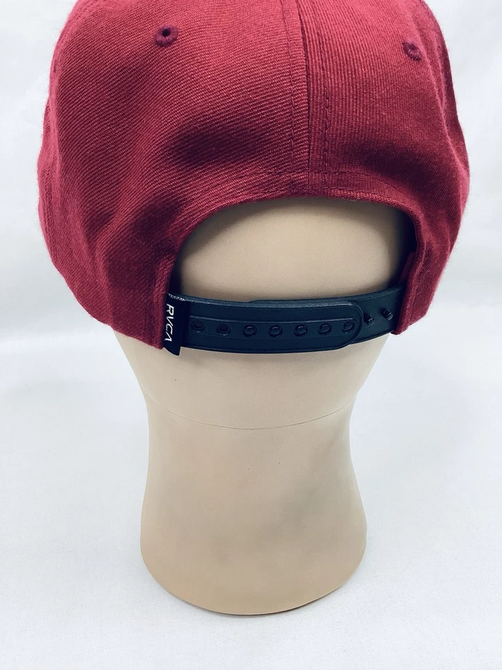 RVCA VA Logo Snapback Sombrero Granate Negro Billete Plano Gorra Ajustable Skate Surf Foto 3 de 4