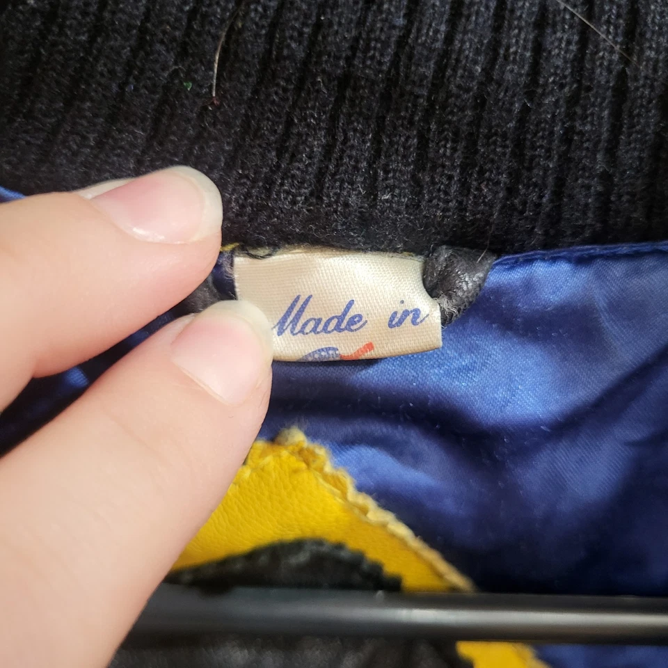 VTG 90’s Hobo USA Leopard Jaguar Jacket Michael Hoban Blue Yellow Size 42 - Image 4 of 4