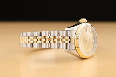 ROLEX LADIES DATEJUST 69173 18K GOLD STEEL FACTORY DIAMOND DIAL 2
