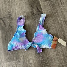 NWT Hobie Girls Tie Dye Cotton Candy Swim Bikini Top 16 Pool Beach