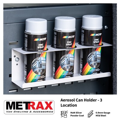 Spray aerosol can holder 3 can. Van racking storage / garage / shed ...