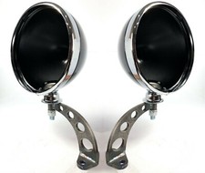 Pair Drilled Headlight Stands W Black Dietz Buckets Custom Steel Frame Mount