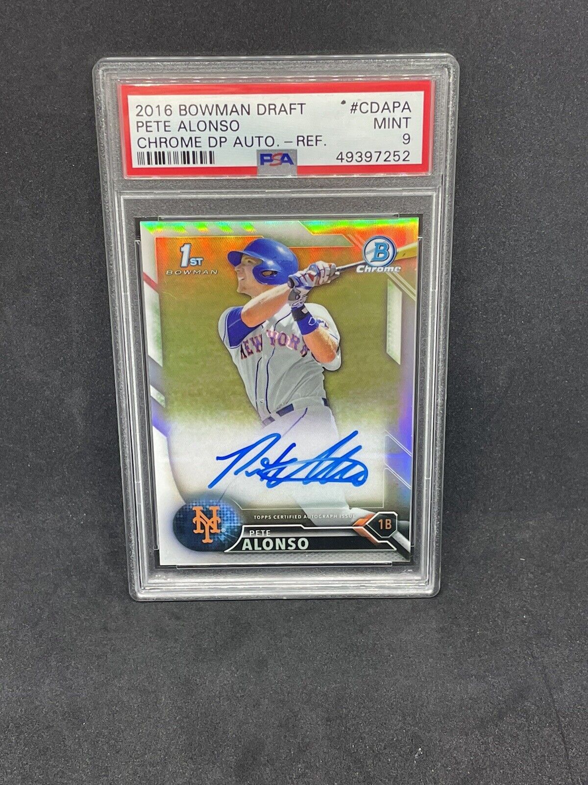 PETE ALONSO 2016 Bowman Draft Chrome AUTO Refractor #/499 PSA 9 Mint Mets |  eBay