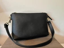 Bella Tunno 2 In 1 Convertible Diaper Bag Purse Changing Pad Vegan Leather Black