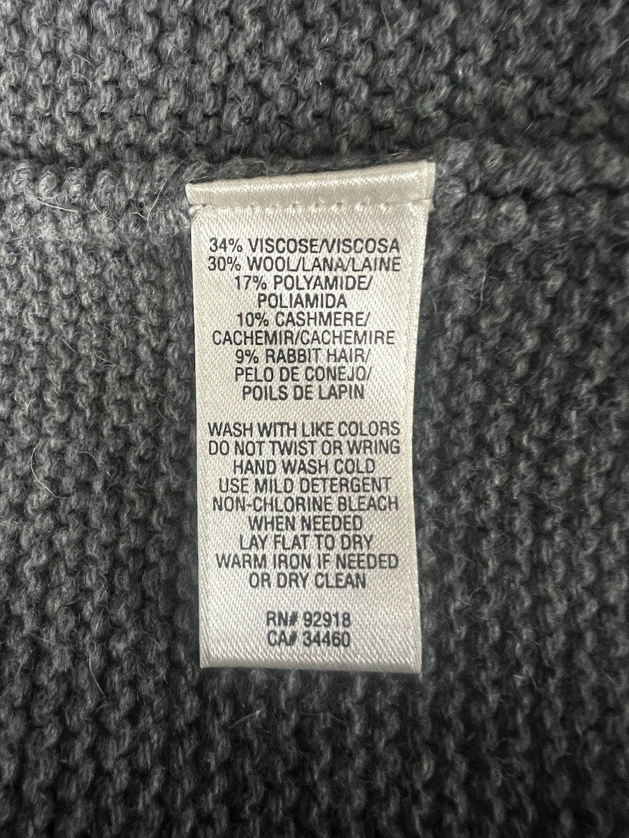 Juicy Couture Wool Blend Twist Cable Knit Cardigan M Double
