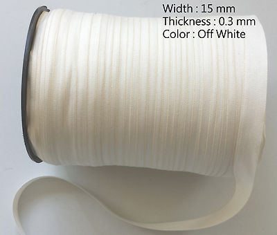 Cremeweiß 15 mm Uni Baumwolle Gurtband Weich Gürtel Gurt Tasche Kleid Handwerk Schlüsselband