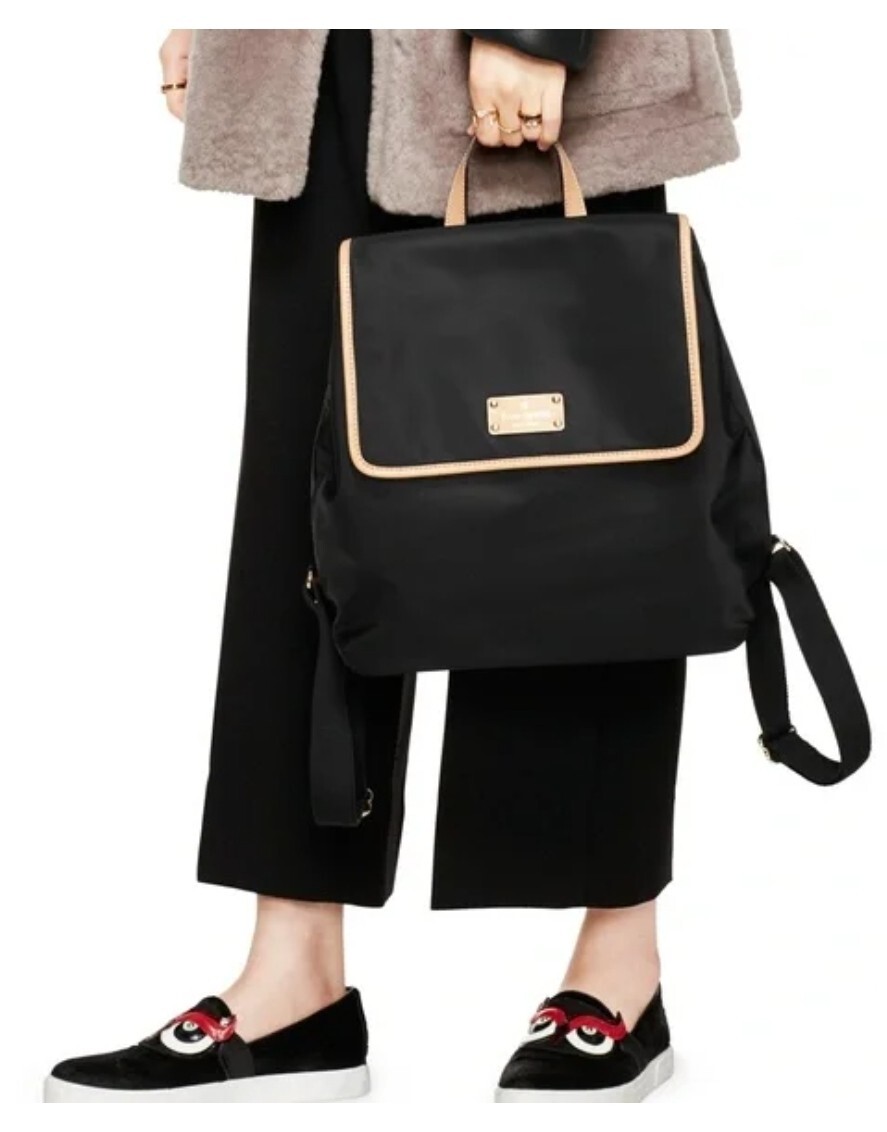 KATE SPADE NEW YORK Black Kennedy Park Nylon and Leather 