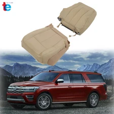 For 2007-14 Ford Expedition Driver Perforated Seat Cover Lean+Bottom Leather Tan