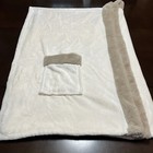 CHARTER CLUB Luxury Wrap Super Soft Plush Shawl Cream with Beige Trim One Size