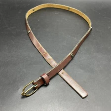 Equestrian Brown Leather Narrow Belt Horseshoe Conchos & Buckle S 31 Flexible