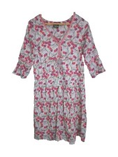 Rasaleela Ladies Grey Floral 100% Cotton Boho Dress Size S  EUC