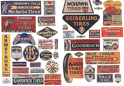 JL Innovative 363 HO Scale 30-50's Vintage Gas Station Tire Signs - Picture 1 of 1