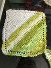 Handmade Knitted Dishcloths Green And White Set Of 4 — photo 6