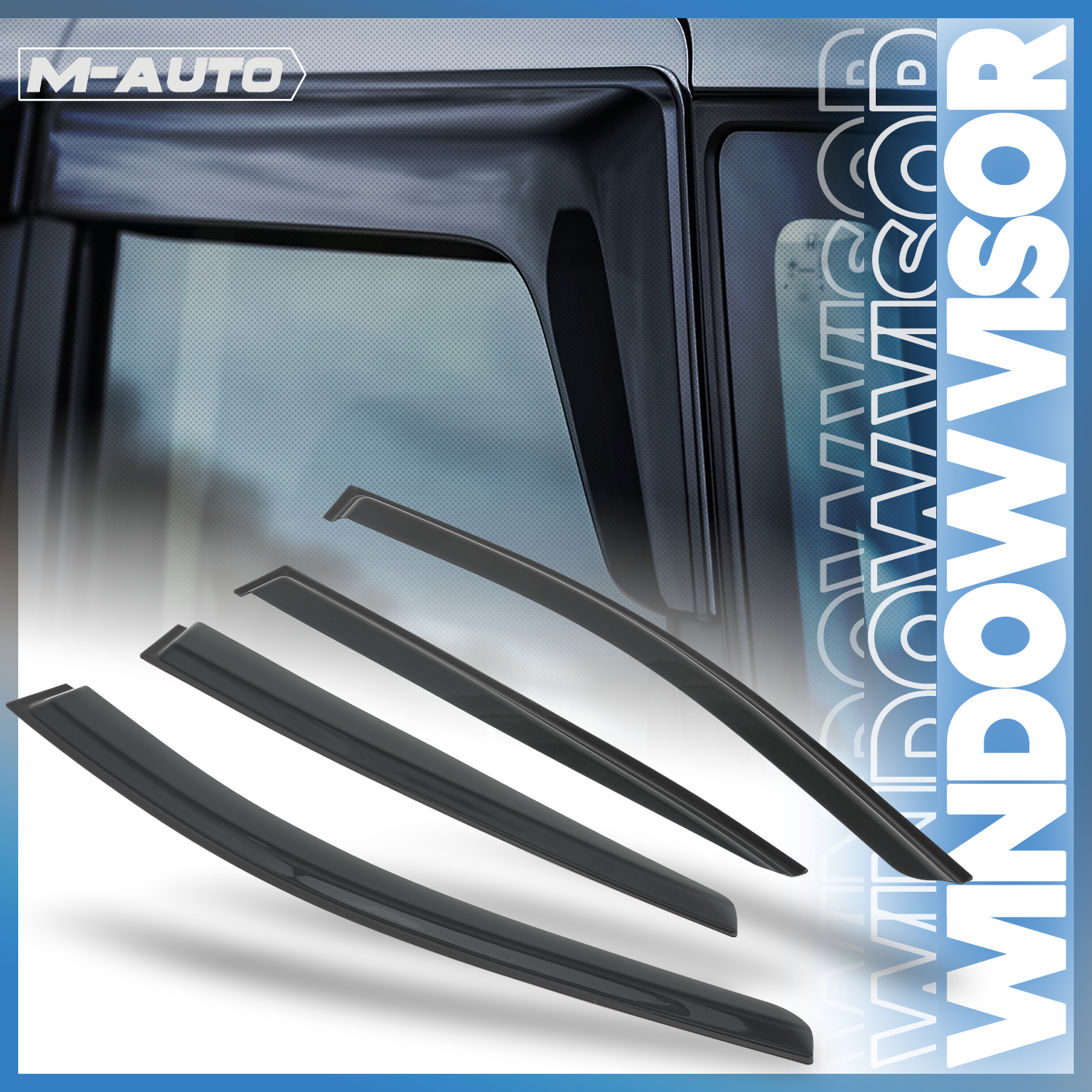 Smoke Window Visor Shade Tape-On Vent Wind Rain Deflector for 17-22 Kia Sportage