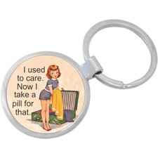 I Used to Care Keychain - Includes 1.25 Inch Loop for Keys or Backpack