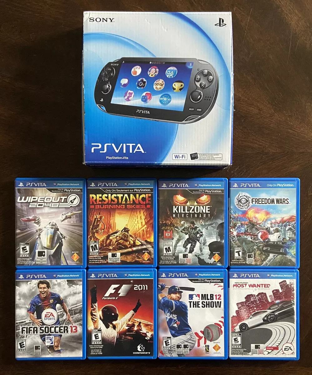 Playstation Vita Console Cib With 8 Games & 4gb Ps Vita Memory Card