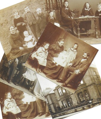 5x Victorian Sepia Photos Edward G Brewis Studio Newcastle on Tyne Replicas