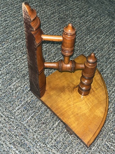 Antique Wooden Faux Bamboo Corner Shelf
