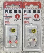 2 packs VMC Pug Bug Ice Fishing Jig 2-Pack 1/32 OZ Pink Glow Chartreuse