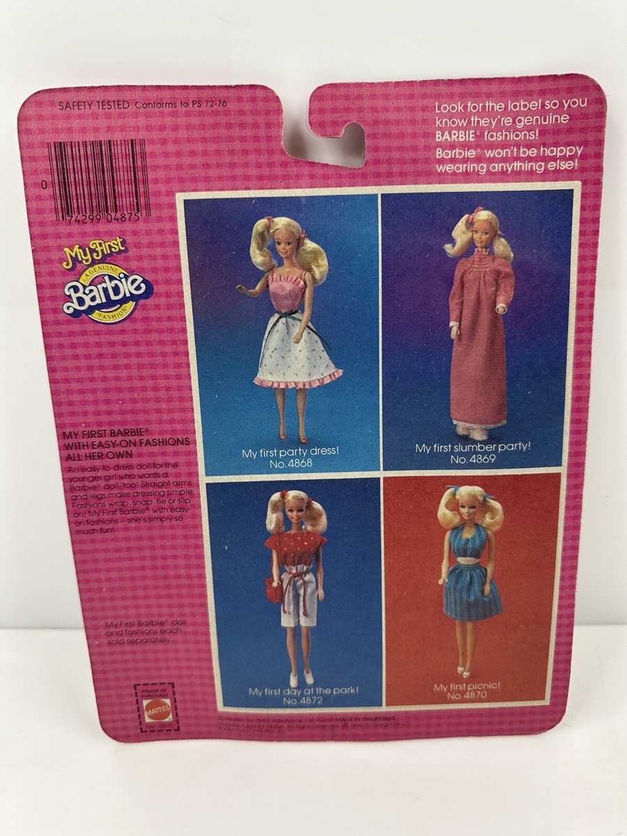Vintage 1983 Barbie 4872 My First Clothing Set Red White | eBay