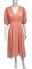 Calvin Klein Women's Short Sleeve Light Orange V-Neck A-Line Dress Size 4