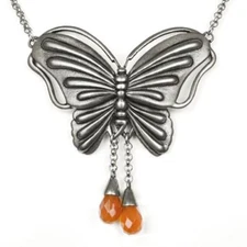Butterfly Necklace Stainless Steel necklace pendant with red Agate By Controse