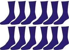 3 6 12 Pairs Mens Navy Sports Work Athletic Crew Socks Cotton Size 9-11 10-13