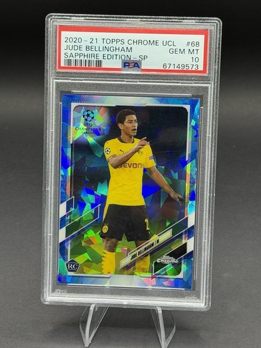 2020-21 Topps Chrome UCL Jude Bellingham #68 RC Rookie Sapphire PSA 10