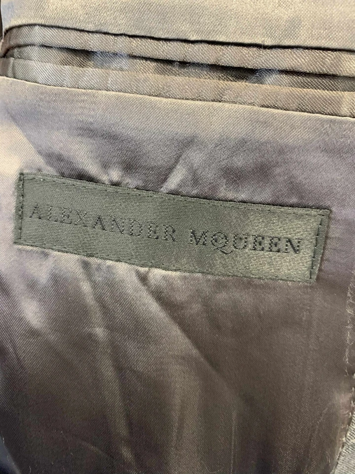 Chaqueta Blazer Alexander McQueen Lana Carbón XS Calce Ajustado - Hecha en Italia #Z71 Foto 3 de 4