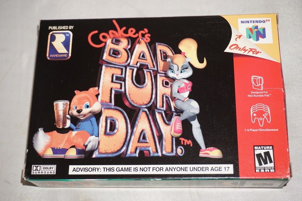 Conker's Bad Fur Day (Nintendo 64 N64) Complete in Box CIB Authentic